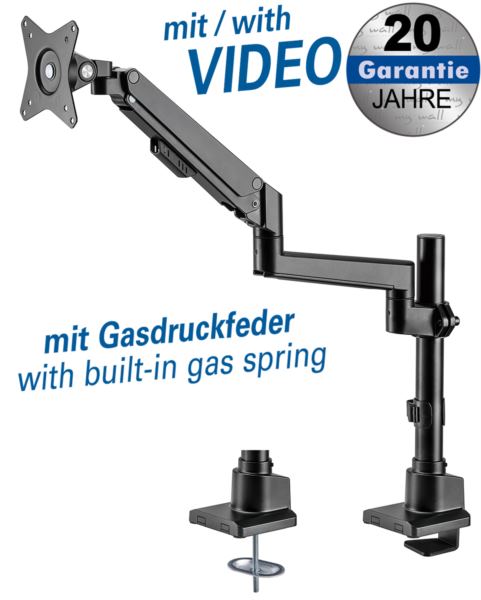 Transmedia Full-Motion Desk Bracket for Flat Screens