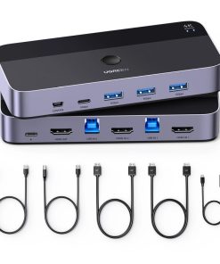 UGREEN CM664 KWM Switch, 3×HDMI 2.0 (4K@60Hz), 2×USB-C, 3× USB-A, 2×USB-B