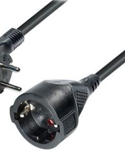 Transmedia CEE 7 7 flat plug - extension cable with angle plug, 10m