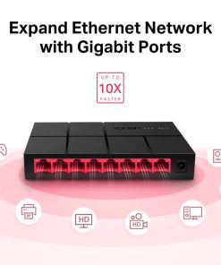 Mercusys 8-port Gigabit mini Desktop preklopnik (Switch), 8×10/100/1000M RJ45 ports, plastično kućište