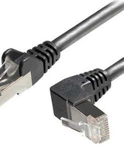 Transmedia Cat6A SFTP Patch Cable, RJ45 plug angled up, 2m