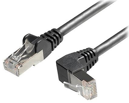 Transmedia Cat6A SFTP Patch Cable, RJ45 plug angled up, 2m