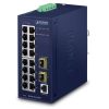 Planet Industrial L2 L4 16-Port GbE 2-Port 100 1000X SFP Managed Switch