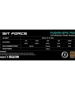 BIT FORCE napajanje 750W 80+ BRONZE FUSION BPS-750 modularno, ATX 3.1, PCI-E 5.1