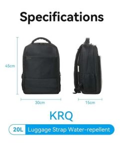Vention Water-Repellent Laptop Backpack Black, 20L