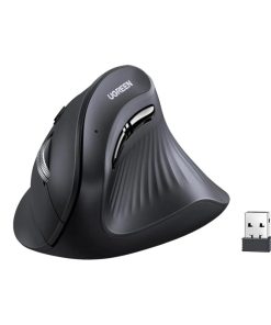 UGREEN bežični ergonomski vertikalni miš, bluetooth, 4000 DPI, USB, crni