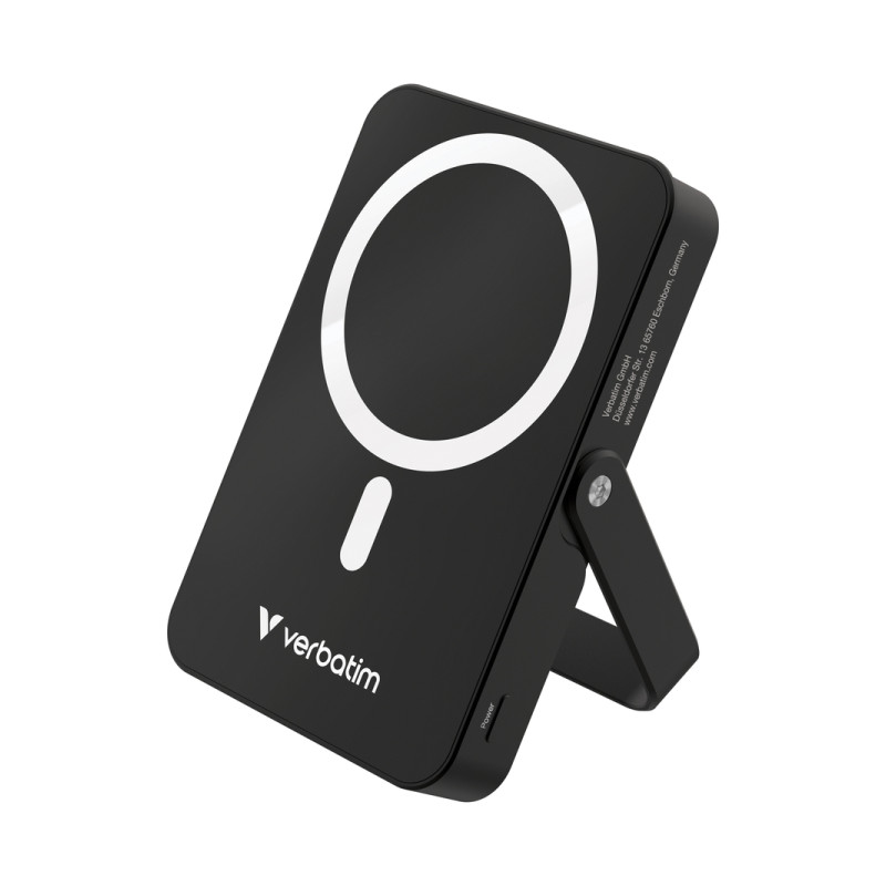 Verbatim Powerbank 10000mAH Charge ‘n’ Go sa stalkom 20W USB-C i 15W magnetsko bežično punjenje, crni