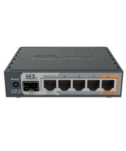 Mikrotik RB760iGS hEX S with Dual Core 880MHz MHz CPU, 256MB RAM, 5×G-LAN, SFP, USB, PoE-out-port #5, RouterOS L4, plastično kućište, PSU