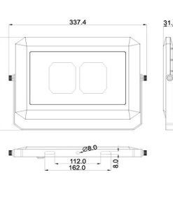 EcoVision LED reflektor SLIM 100W, 8500lm, 4000K,110°, IP66