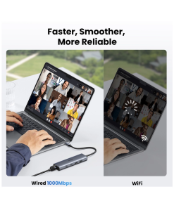 UGREEN 6-portni USB-C HUB na 1xUSB-A 3.2, 2xUSB-C 3.2, 1xUSB-A 2.0, 1xUSB-C za napajanje, 1x RJ45 konektor, sivi