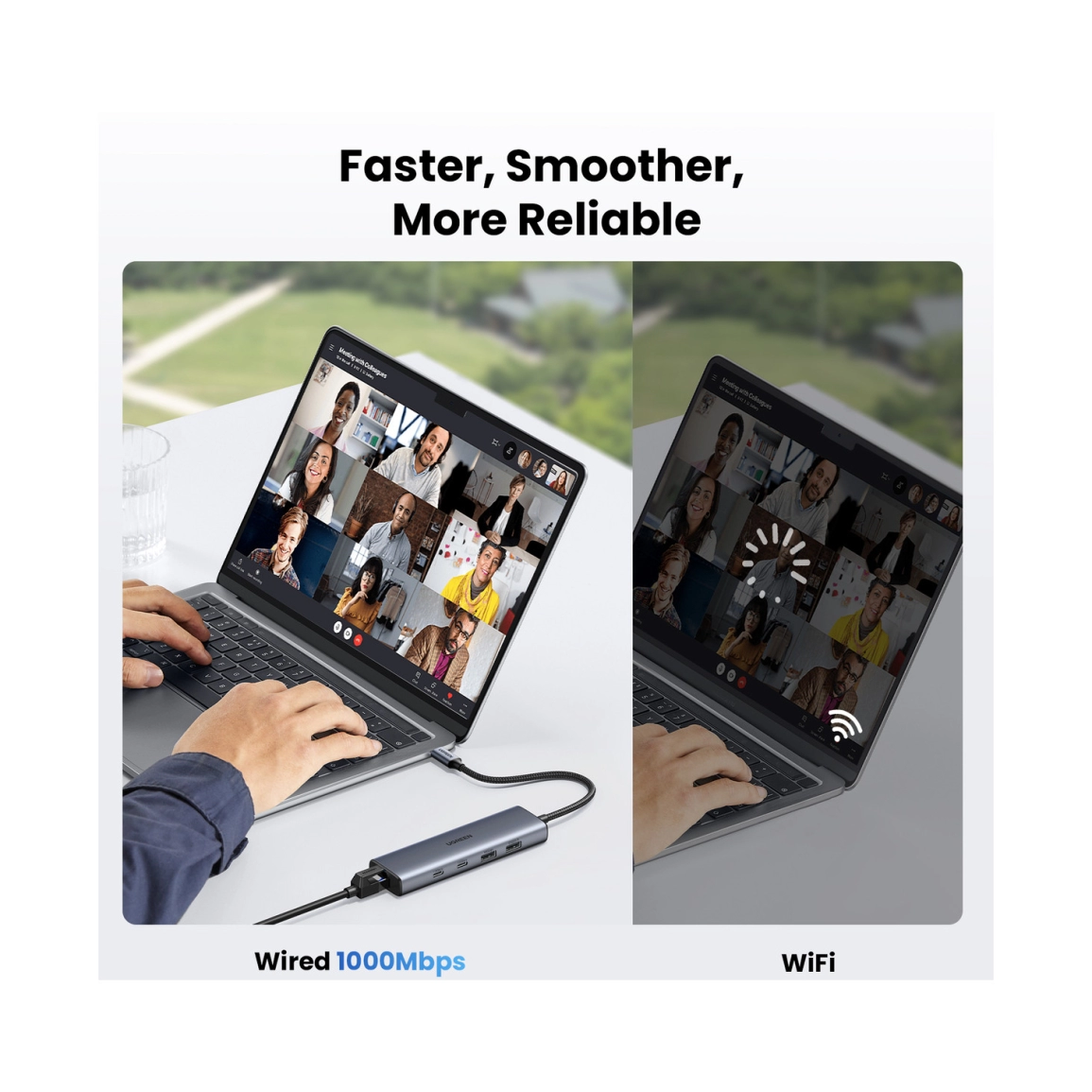 UGREEN 6-portni USB-C HUB na 1xUSB-A 3.2, 2xUSB-C 3.2, 1xUSB-A 2.0, 1xUSB-C za napajanje, 1x RJ45 konektor, sivi