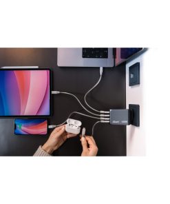 Verbatim GNC-100 GaN zidni punjač 100W, 2×USB-C PD 100W / 1×USB-C PD 65W / 1×USB-A QC3.0
