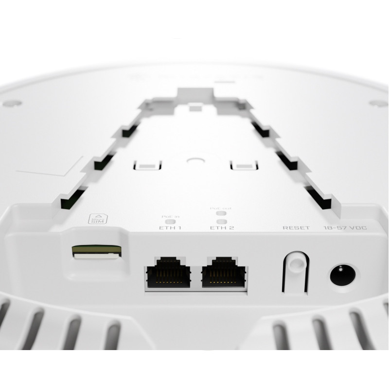 Mikrotik cAP LTE12 ax (cAPGi-5HaxD2HaxD&EG12-EA) Quad core 1.8 GHz CPU, 1GB RAM, 2×G-LAN (1×PoE-out) 2.4 GHz 802.11b/g/n/ax, 5 GHz 802.11a/n/ac/axd, RouterOS v7 L4, stropni, PoE injector