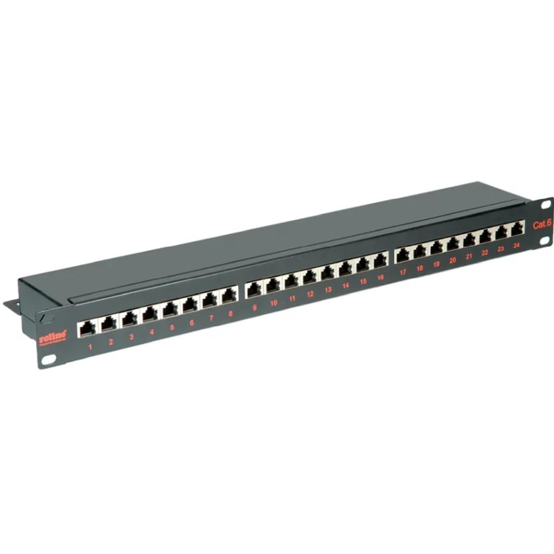 Roline Cat.6/Class E 19" Patch Panel 24-porta STP, crni