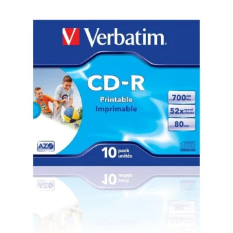 CD-R Verbatim 700MB 52× DataLife/Wide Inkjet Printable 1 komad JC