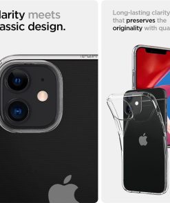 Spigen Liquid Crystal, zaštitna maska za telefon, prozirna - iPhone 12 mini