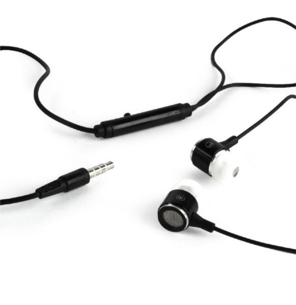 Gembird Metal earphones with microphone, black