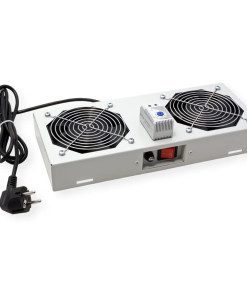 Roline 19" krovni ventilacijski modul s 2 ventilatora i termostatom, sivi