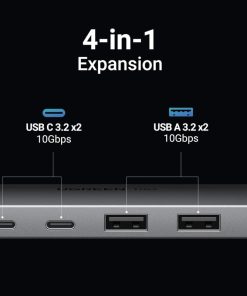 UGREEN 4-portni USB-C HUB 2xUSB-A, 2xUSB-C, 10Gbps, sivi