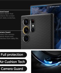 Spigen Liquid Air, zaštitna maska za telefon, crna - Samsung Galaxy S23 Ultra