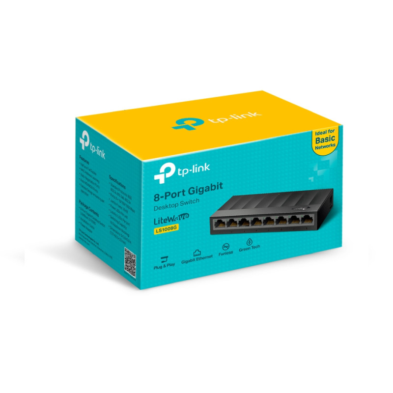 TP Link 8-port Gigabit Desktop preklopnik (Switch), 802.3X Flow Control, vanjsko napajanje