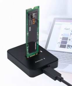 Gembird Desktop USB Type-C M.2 SATA NVME SSD drive docking station, black