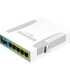 Mikrotik RB960PGS, hEX PoE, 800MHz CPU, 128MB RAM, 5×Gigabit LAN, (4×PoE izlaz), SFP, USB, RouterOS L4, plastično kućište, PSU