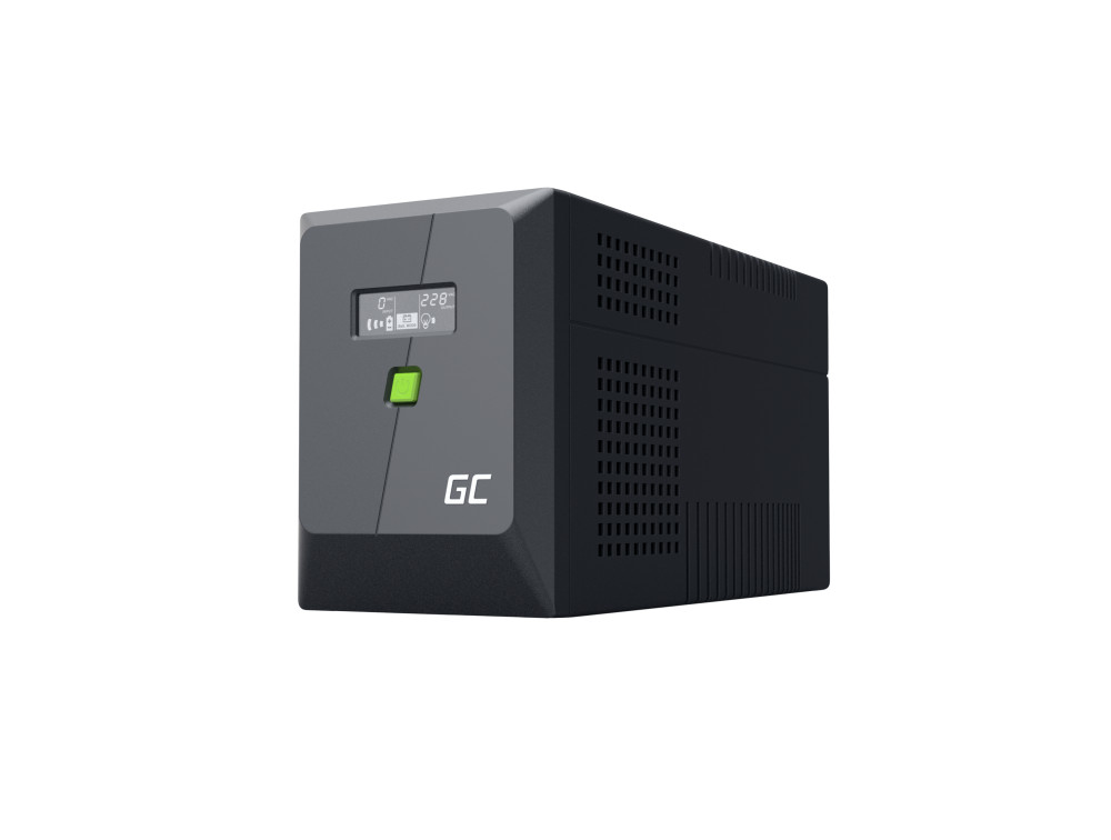 Green Cell UPS (UPSLP1050) 1500VA/1050W, Pure sine wave, Line Interactive AVR, PowerProof with LCD