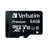 Verbatim memorijska kartica Premium Micro SDXC 64GB Class 10 + adapter