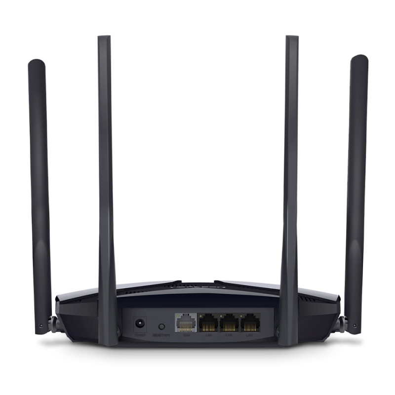 Mercusys MR70X AC1800X bežični usmjerivač (Dual-Band WiFi6 Router) 574Mbps/1201Mbps (2.4GHz/5GHz), 802.11ax/ac/a/b/g/n, 3×G-LAN, 1×G-WAN, MU-MIMO, 4×5 dBi fiksne omni-direkcione antene
