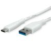 Roline VALUE USB 3.2 Gen 1 kabel, A-C, M/M, 3.0m, bijeli