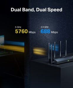 Mercusys BE3600 bežični usmjerivač (Duali-Band Wi-Fi 7 Router) 688Mbps/5760Mbps (2.4GHz/5GHz), 802.11be/ax/ac/a/b/g/n, 3×G-LAN, 1×G-WAN, 6x fiksne omni-direkcione antene