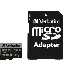 Verbatim memorijska kartica PRO Micro SDXC 256GB, U3, A2, V30, Class 10 Card + adapter