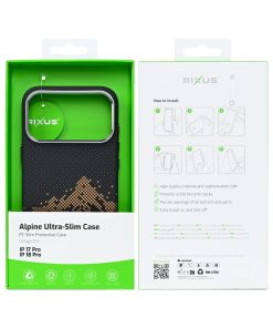 Rixus Alpine Ultra-Slim Case With MagSafe Compatible RXD082 For Apple iPhone 17 Pro, 18 Pro Mountain Black