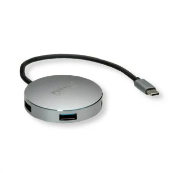 Roline Hub 4-porta USB 3.2 Gen1, USB-C kabel, 0.15m