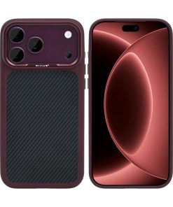 Rixus Mag Carbon With MagSafe Compatible For Apple iPhone 17 Pro, 18 Pro Deep Purple