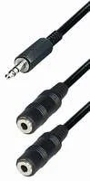 Transmedia Connecting Cable 3,5 mm plug -2x 3,5 mm jack