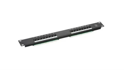 NaviaTec Cat6 Unshielded 16-Port Patch Panel, Black