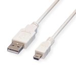 Roline VALUE USB2.0 kabel TIP A(M) na Mini 5-pin (M), 1.8m, bijeli