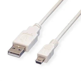 Roline VALUE USB2.0 kabel TIP A(M) na Mini 5-pin (M), 1.8m, bijeli