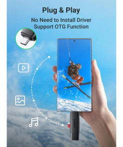 UGREEN čitač memorijskih kartica USB-C + A, TF/SD kartice, crni