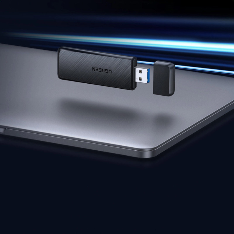 UGREEN AC1300 Bežični mrežni adapter, USB 3.0, Dual band, crni