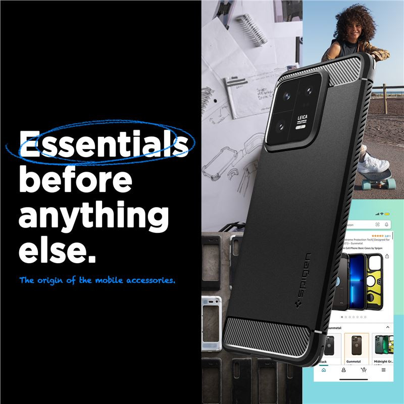 Spigen Rugged Armor, zaštitna maska za telefon, crna - Xiaomi 13 Pro (ACS05325)