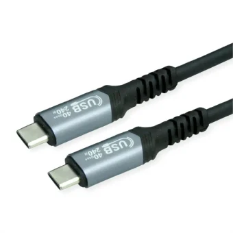 Roline VALUE USB4 Gen3x2 kabel TIP C-C M/M, Emark, 240W, 1.0m, crni