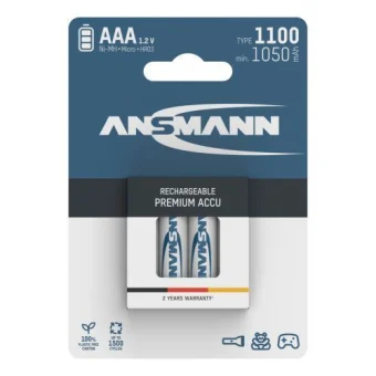 Ansmann NiMH Rechargeable battery AAA HR03 type 1100 (min. 1050 mAh) 4 pcs. blister packaging