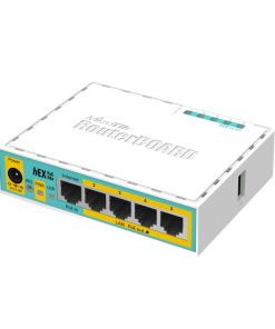 Mikrotik RB750UPr2, hEX PoE lite, 650MHz CPU, 64MB RAM, 5xLAN, (4×PoE izlaz), USB, RouterOS L4, plastično kućište, PSU