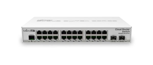MikroTik SwOS RouterOS 24xGbE 2xSFP cage, desktop