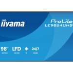 IIYAMA 98" LE9864UHS-B1AG 4K UHD (3840x2160) VA Signage 24/7, 500 cd/m2, 5000:1, Android OS 14, iiShare, iiControl, iiSignage2