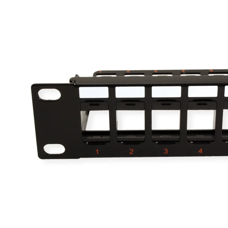 Roline 24-portni Patch Panel (prazni) 19" Keystone UTP Cat.5e/6/Class E, crni