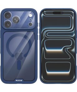 Rixus Crystal Amber Case For Apple iPhone 17 Pro Max, 18 Pro Max Blue